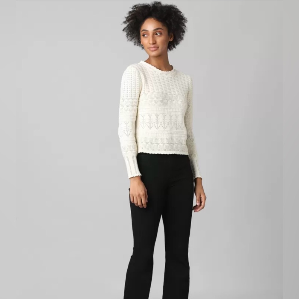 ONLY women’s Cream color top with so much detail!